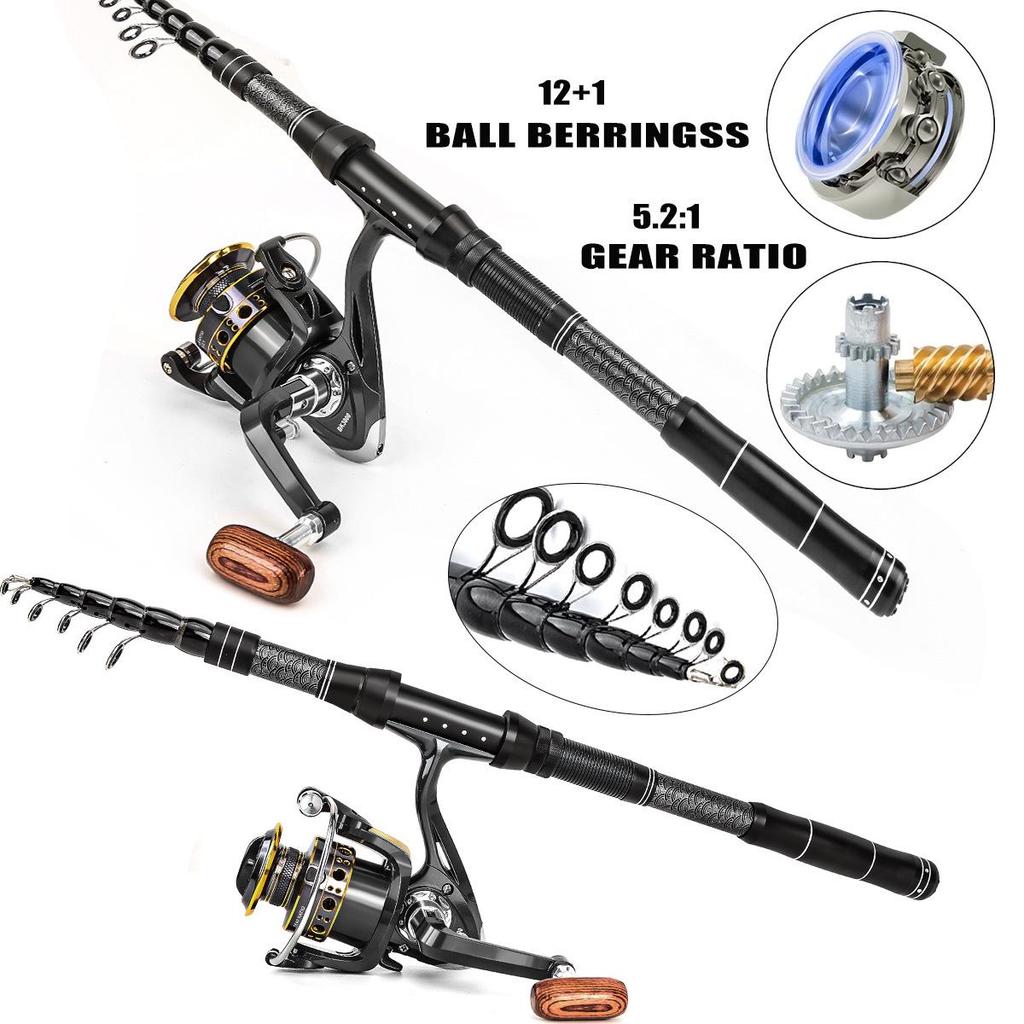 Complete Carbon Sea Fishing Rod Kit with Artificial Bait