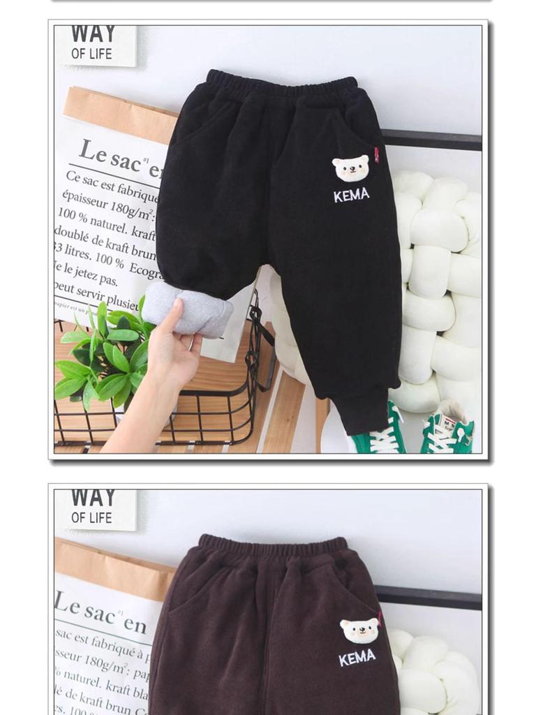 Kids' Thick Cotton Pants - Warm, Fashionable Winter Wear for Boys & Girls