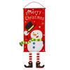 Christmas Decoration Hanging Flag: Santa Claus & Snowman Wall Ornament