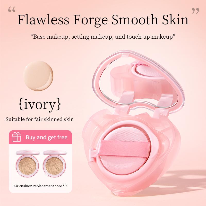 Pink Heart Concealer Air Cushion Cream Flawless And Long-lasting Delicate Moisturizing Translucent Portable Foundation Cream