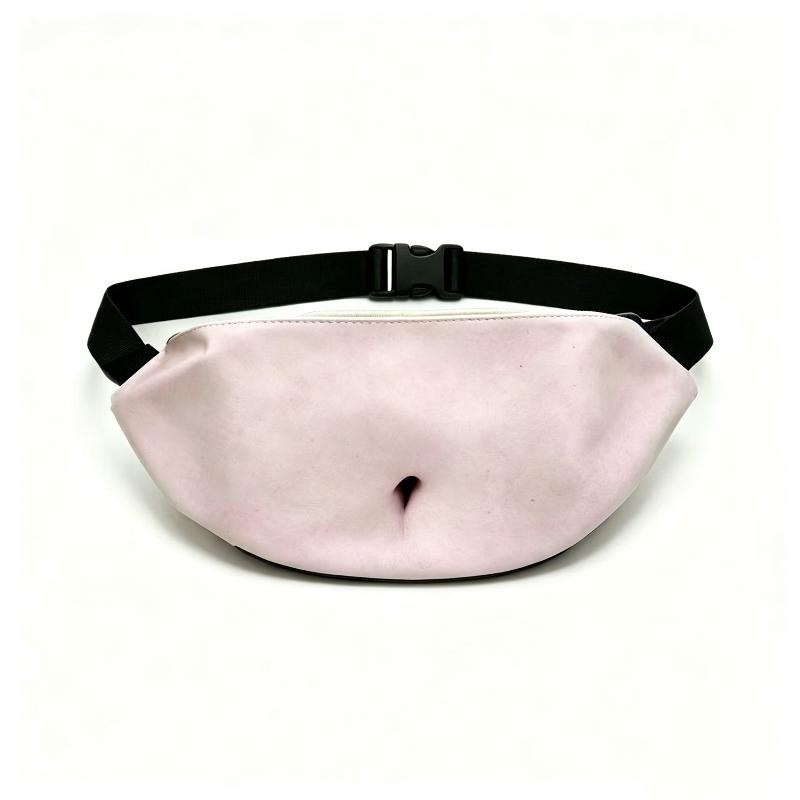 Fake Beer Belly Fanny Pack Funny 3D Print Dad Bod Money Belt Waist Bag Novelty Belly Bum Bag For Party Cosplay Gift
