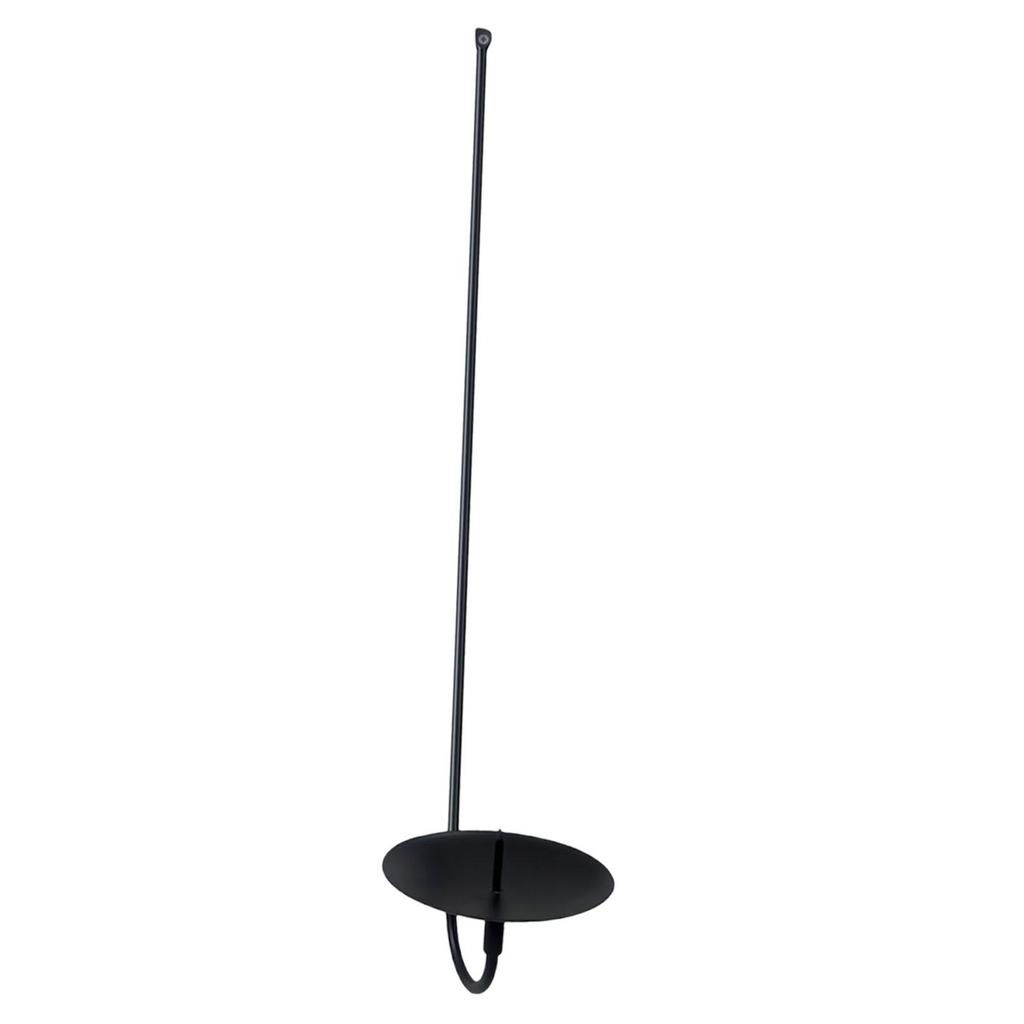 Black Wall Sconce Candle Holder for Romantic Dinner Sturdy , Black 43cm Long