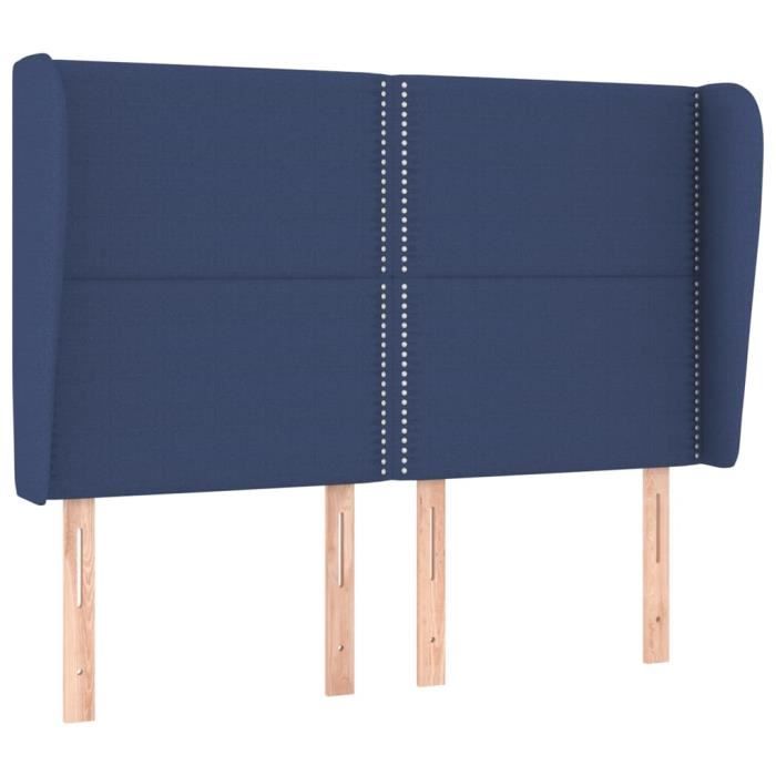 VidaXL Headboard with Ears Blue 147x23x118-128 Cm Fabric3117820