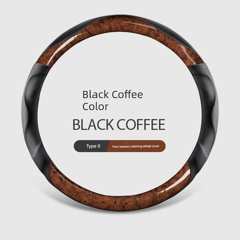 

2023 Peach Wood Grain Concave-Convex Car Steering Wheel Cover Decorative Accessories Business Cross-Border Non-Slip Massage Universal for All Seasons Black Coffee Round|38 cm