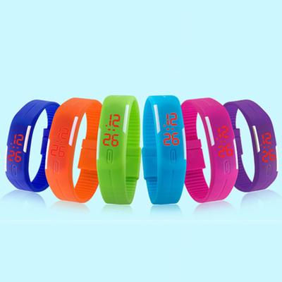 Orologio da polso digitale touch con cinturino sportivo LED rosso in silicone moda uomo donna