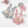 Girl Kids One Pieces Swimsuit With hat Swimwear 2025 bowknot Summer Beach Wear Children Swimming Suit