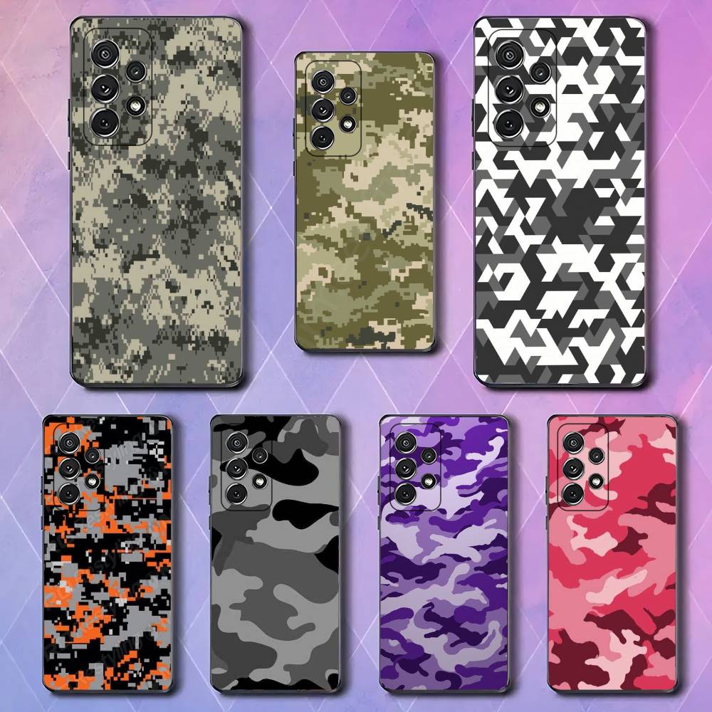C-Camouflage-E Luxury Black Phone Case For Samsung Galaxy S23 S24 S25 Ultra S22 Plus S21