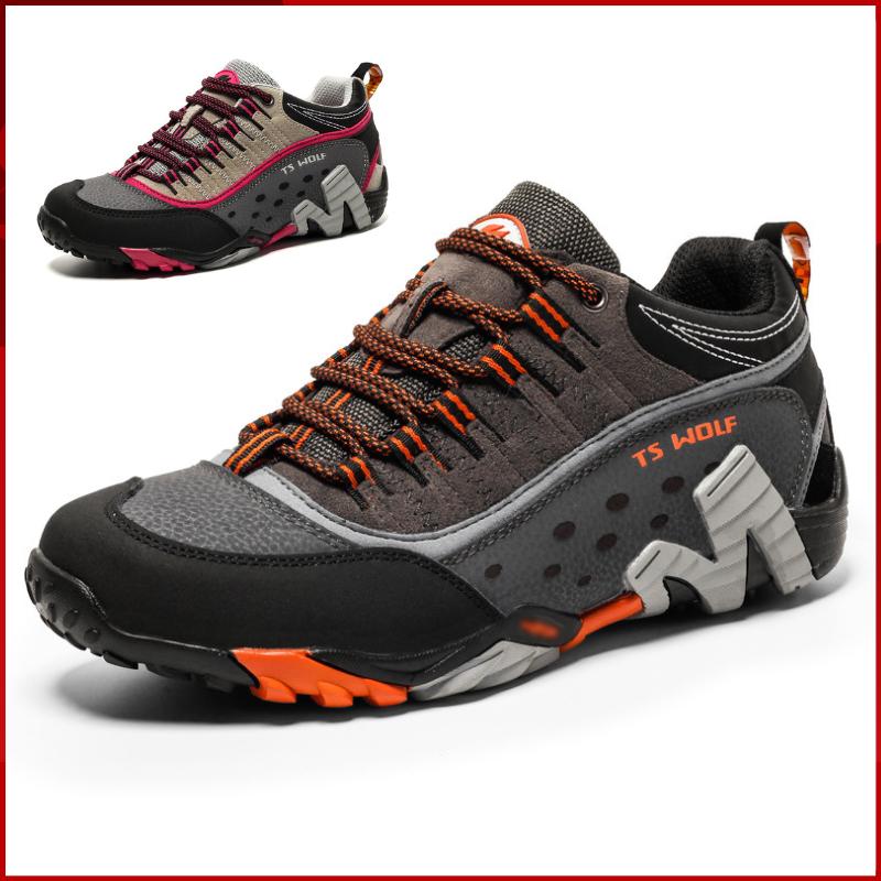 2025 Men's Women Lightweight Non Slip Outdoor Shoes Leather Breathable Hiking Boots Trekking Mountain Camping Sneakers