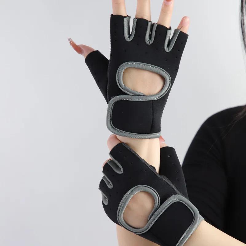 Half finger gym sports gloves weight lifting fitness outdoor sports gloves cycling breathable shock absorption workout gloves