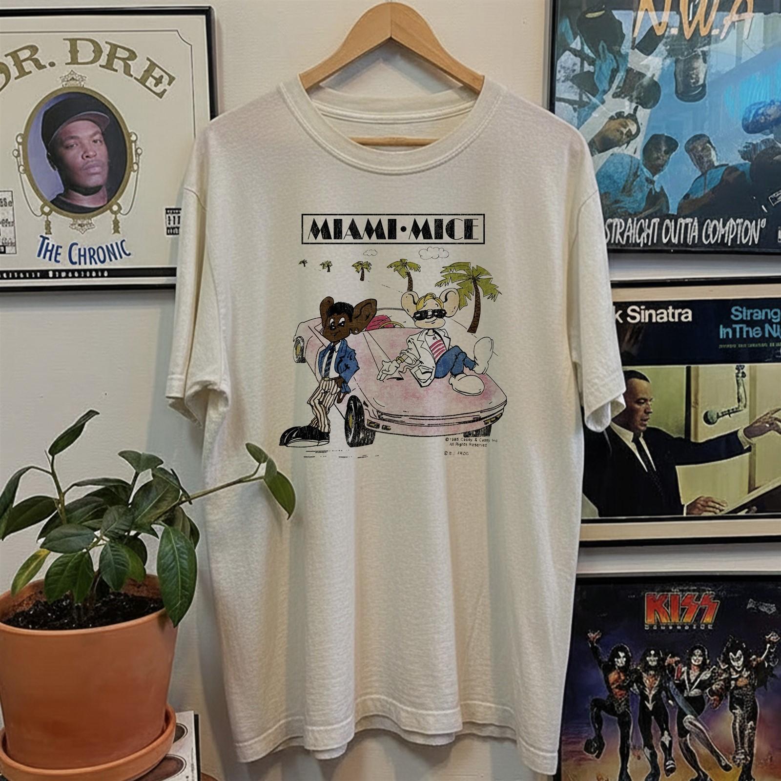 Miami Mice Aged T-Shirt White S M