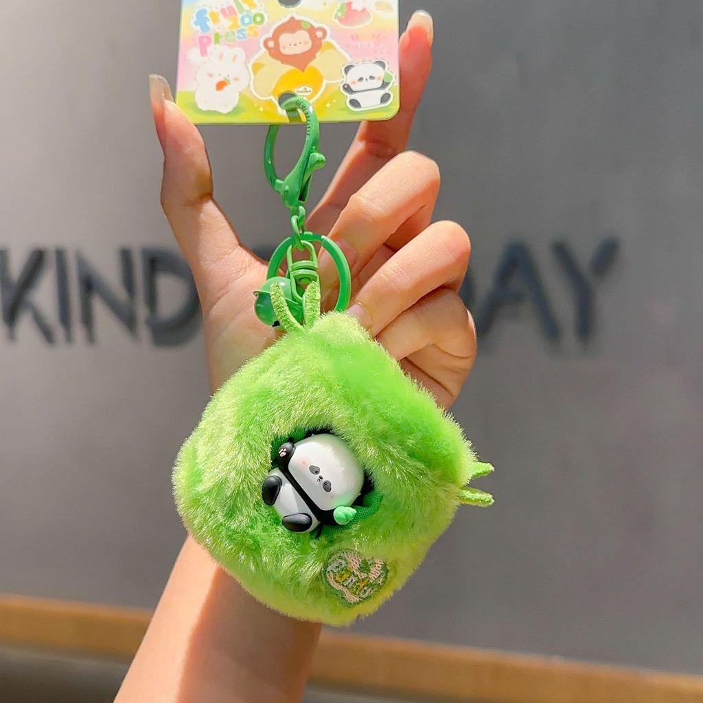 Strawberry Creative Carrot Bamboo Cat Plush Doll Pendant Keychain For Gift