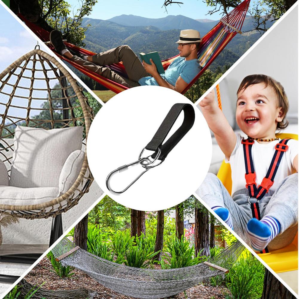 1/2pcs Durable Hanging Belt Hammock Swing Hanging Belt and Steel Alloy Hooks Outdoor Camping Hiking Tools Hammock Accessories