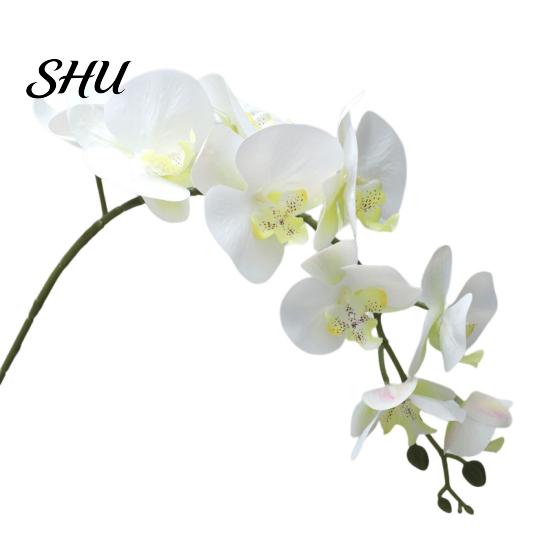 Simulation Artificial Flower No Fade Not Wither Vivid Realistic Exquisite Decorate Fabric 9-Heads Butterfly Orchid for Gift Fake