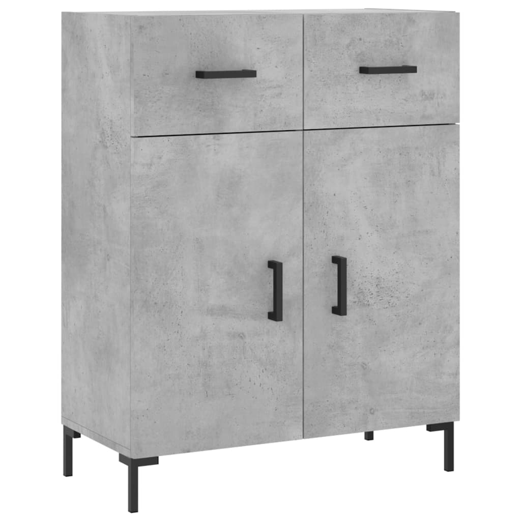 vidaXL Sideboard Concrete Grey 69.5x34x90 Cm Wood-based Panel