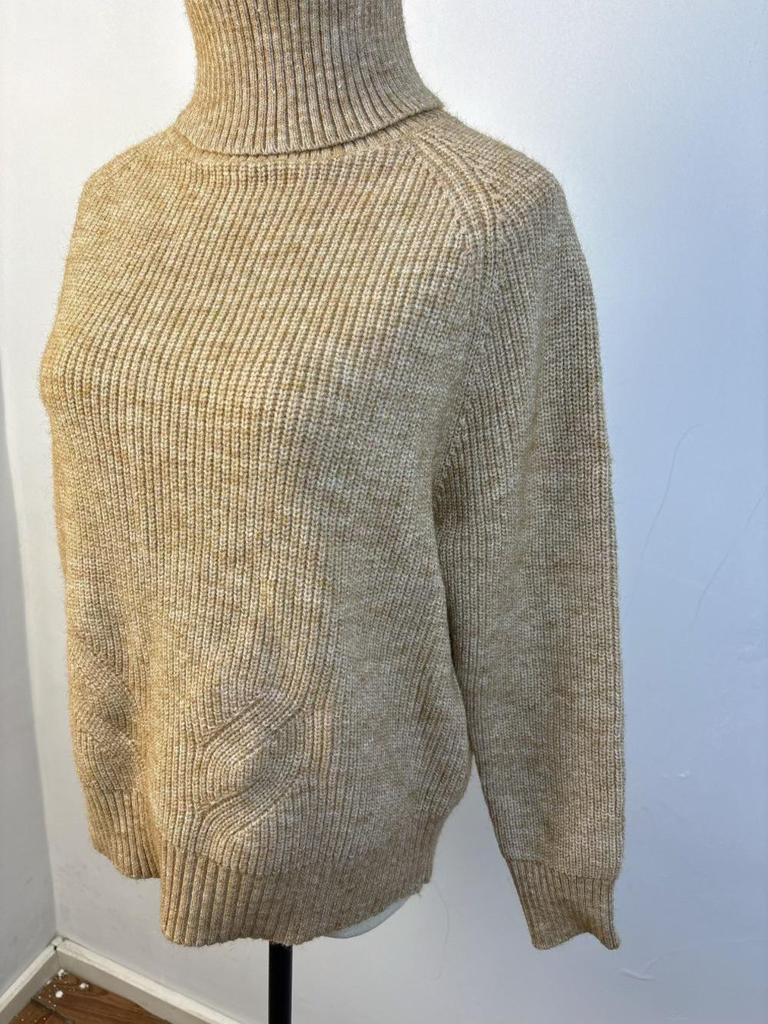 Women's Thick Knitted Turtleneck Sweater - Autumn/Winter Solid Color, Medium-Length, Casual Style.