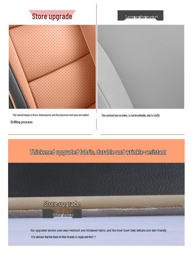 New Model Leather Car Seat Cushion for Great Wall Cannon - Five-Seat, Universal Fit, All Seasons