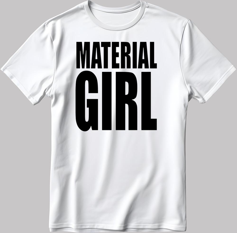 

Material Girl 80s Short Sleeve White-Black Men s / Women E342 4XL