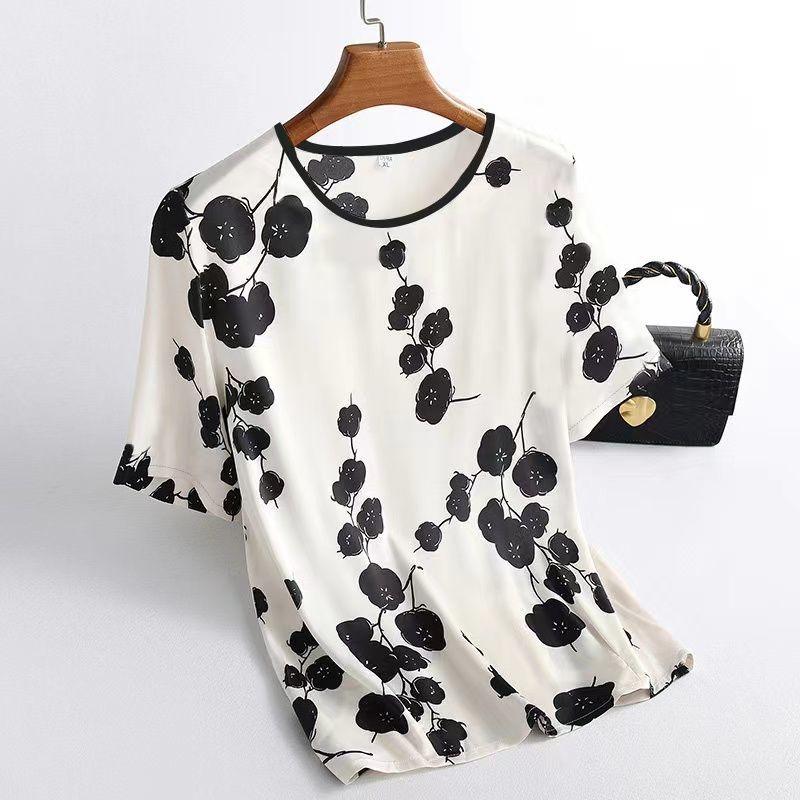 

Женская футболка с коротким рукавом, леггинсы большого размера, топ с круглым вырезом, темперамент 4XL чёрный