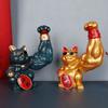 Kreative Glückskatze Dekorative Ornamente Muskelkatze Tierstatue Harz Tisch Kleine Ornamente Wohnzimmer Heimdekoration Modern