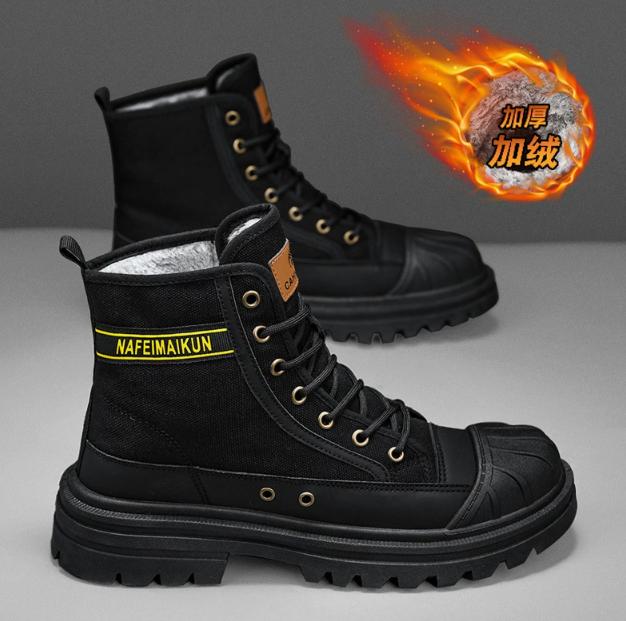 2025 Winter New Men s Wear resistant Anti collision Ankle Boots Work Anti slip Labor Protection Shoes Outdoor Velvet Shoes 39 2966₽