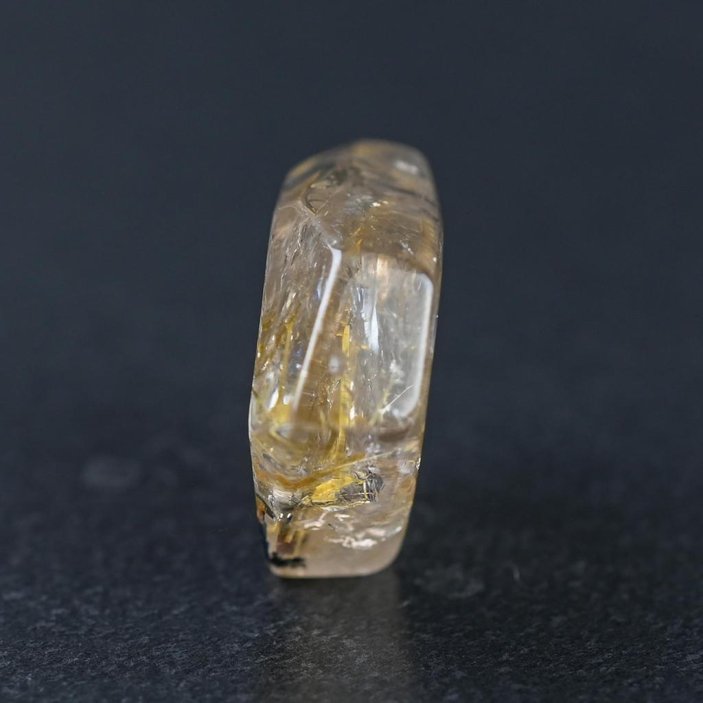 Eigado Rutilated Quartz Sun Rutilated Power Stone for Good Career and Amulet Tumble, 13.3g, Quartz, Fortune, Luck,
