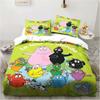 3D Cartoon Bedding Set B-Barbapapa Duvet Cover Set With Pillowcases Soft Skin-Friendly Single King Size For Kids Birthday Gift