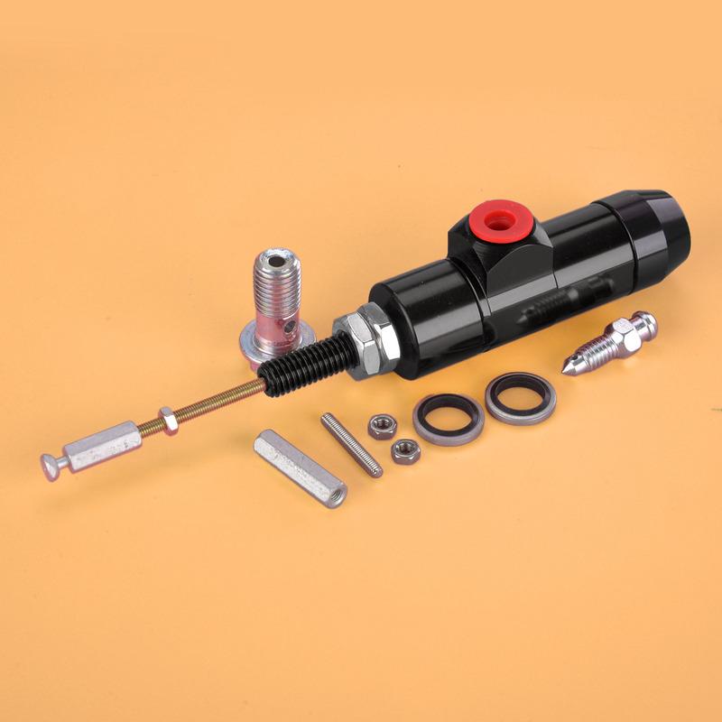 Black Motorcycle Hydraulic Clutch Master Cable Rod Brake Pump Cylinder Universal Aluminum Alloy