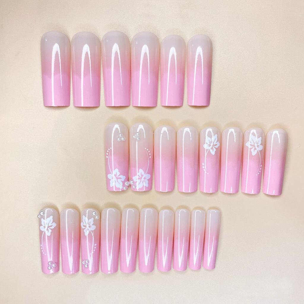 Strictly Selected Manicure, Wearing Nail Patch, Star Flower Long Coffin Nail, Fake Nail Patch Nails