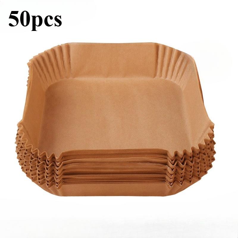 50/100Pcs Air Fryer Disposable Paper Liner Non-Stick Barbecue Plate Round Oven Pan Pad  for Air Fryer Micro-Wave