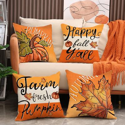 New Pumpkin Pillow Cover Autumn Set Letter Print Cushion Home Decoration Versatile Sofa Cushion Cover