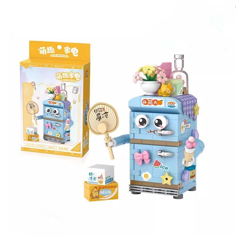 Small Construction Block Toaster Tv Set Household Appliance Model Assembled Brick Diy Fun Game Toy Gift Suitable For Home Decoration