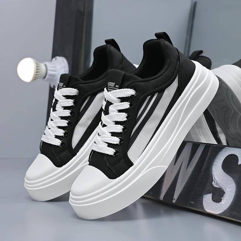 

White Mens Sports Shoes Men Skateboarding Shoe Outdoor Running Sneakers Platform Casual Shoes Breathable Light Walking Shoes 39