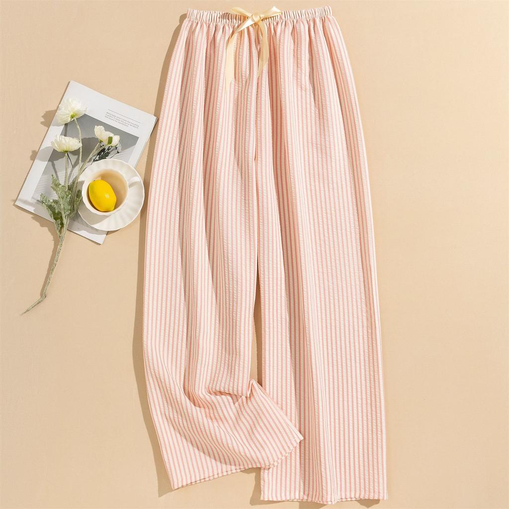 Women's Casual Fashion Sleep Pants Striped Loungewear Pants Wearable As Outerwear High-Waisted Pants
