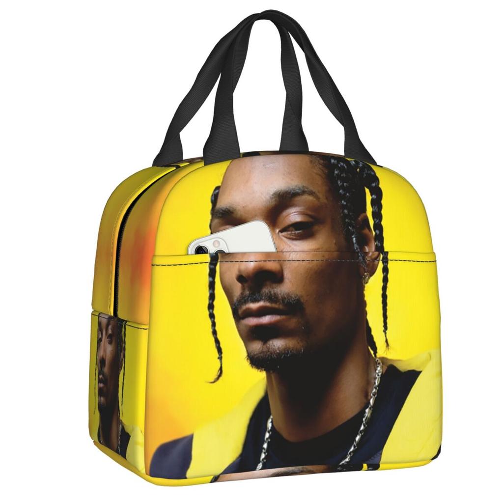 Custom Snoop Dogg Goes Jesus Insulated Lunch Bag Outdoor Picnic American Music Rapper Resuable Thermal Cooler Lunch Box Women