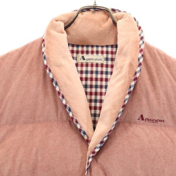 Aquascutum Down Vest M~L Pink Room Wear Chanchanko Men's Used