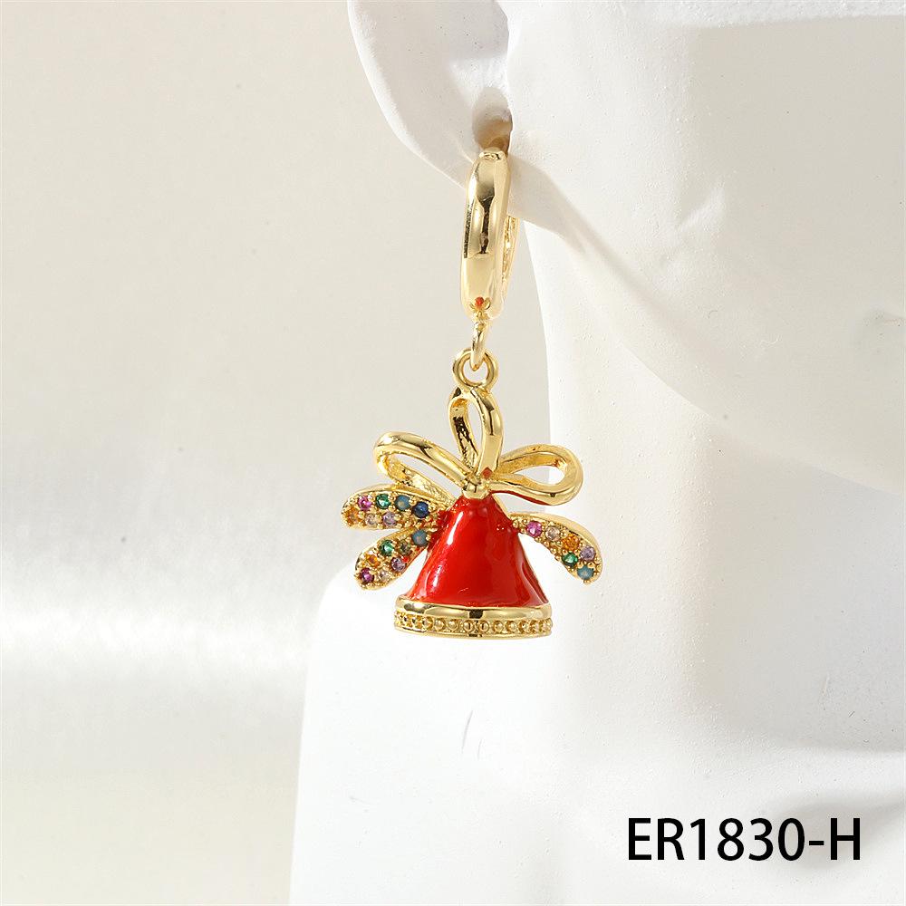 Christmas Lolita Fashion Hoop Earrings: Snowflake, Reindeer & Tree Charm Set