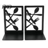 Soportalibros de Cubiertos 1 Par Cocina Metal Decorativo para Estanterías, Resistente Antideslizante Soporte Tema Cocina Cocción, Tope de Soporte Negro
