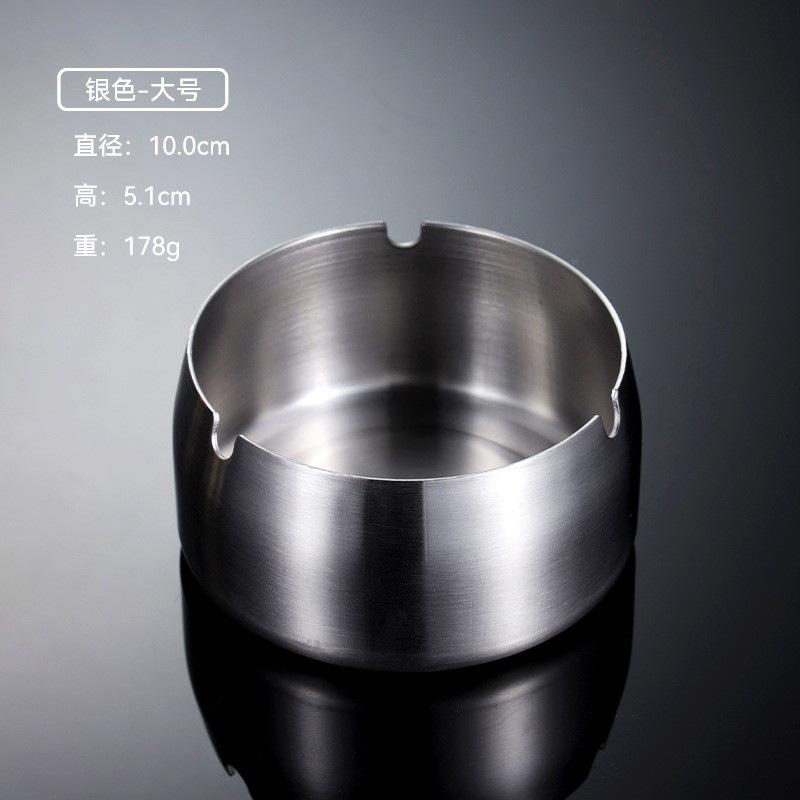 Stainless steel ashtray 018 heightened and closed windproof cigarette disc hotel drop-resistant color smoking set business gift