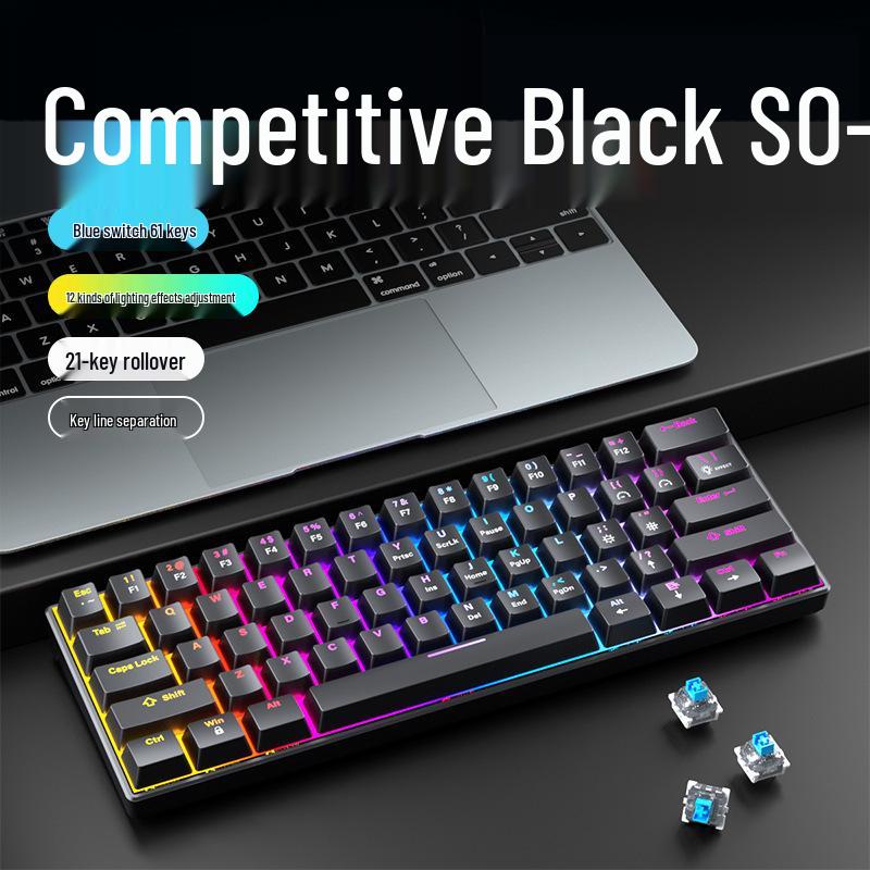 Wired Mechanical Keyboard & Mouse Set with Blue Switch for Gaming & Office Use