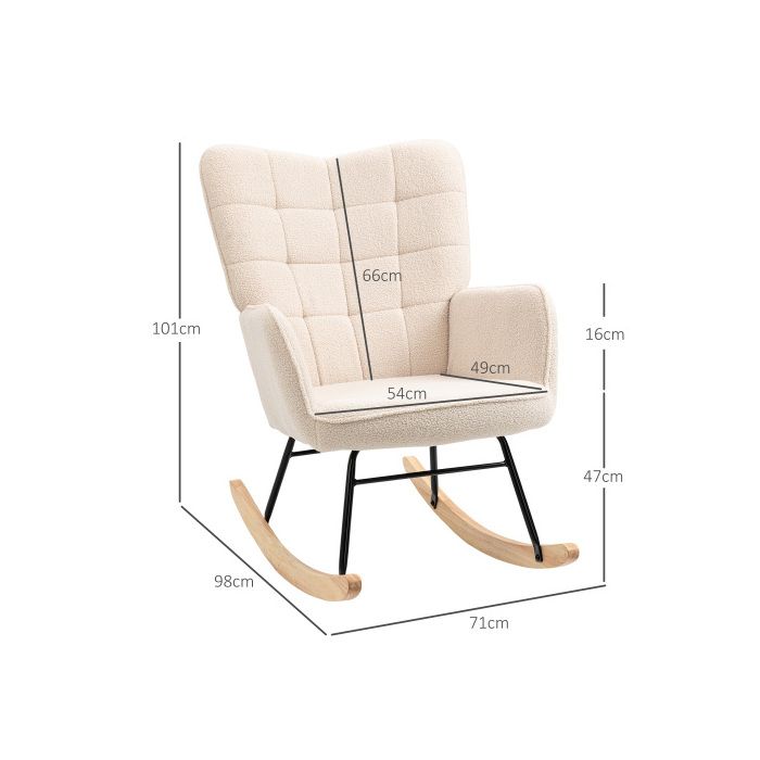 Fauteuil - MUVOE - Chaise longue en cyprès - Rembourrage en toison berbère - Beige - 120 kg max