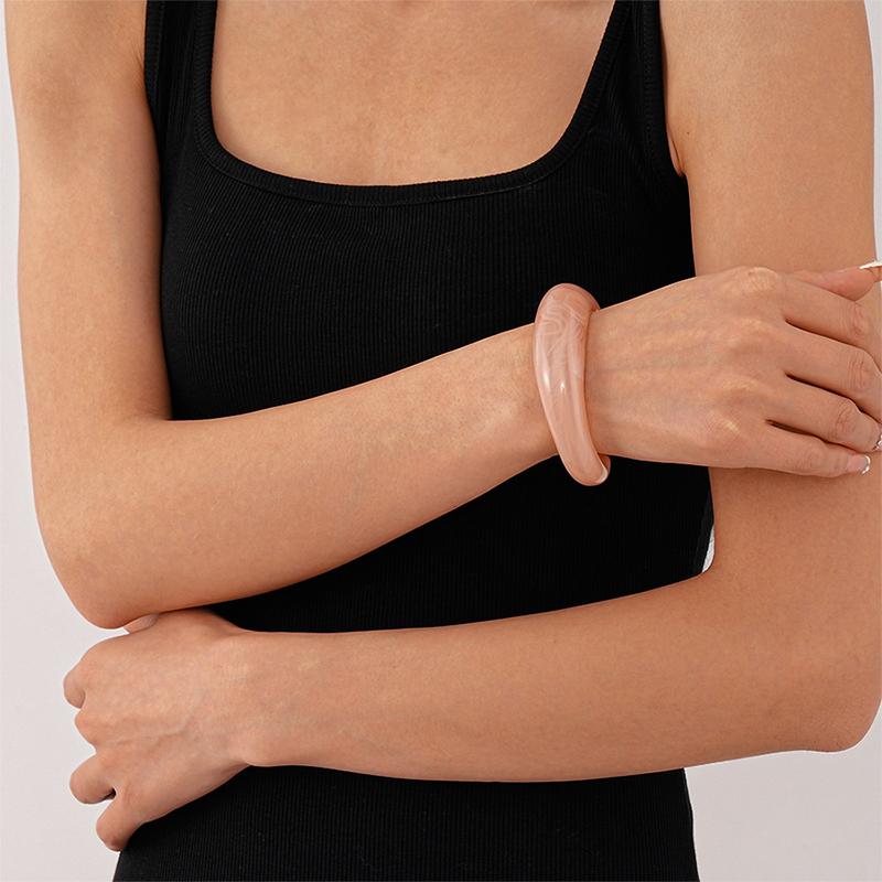 Bracciale Bangle Acrilico Bohemien Geometrico Esagerato Aperto Retro per Donne