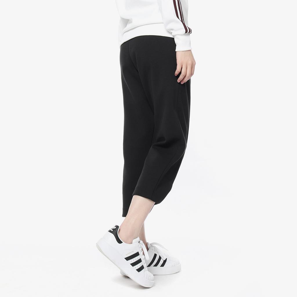Adidas Originals Trefoil Logo Print Elastic Waist Drawstring Sports Pants Women Pants Black DM2108