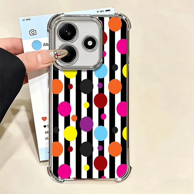 Polka Dots Art Fashion Desgin Plating Phone Case For Xiaomi Redmi Note 14 15 Pro Plus 13 12 11 11S 11T 10 9S 9 5G Anti-Fall Aira