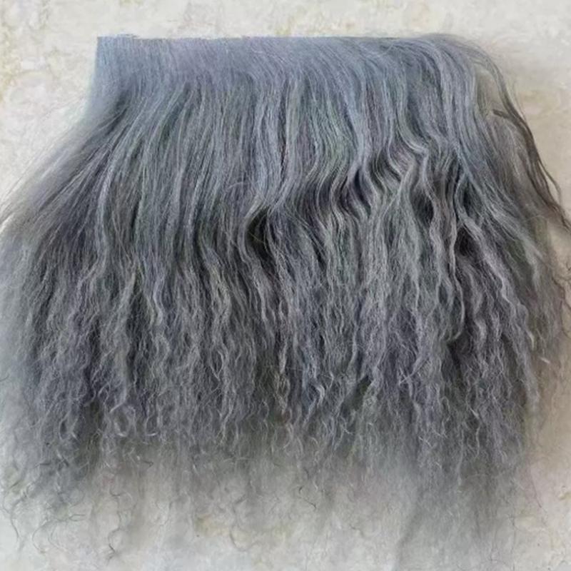 Mongolei Fell Schaffell Wolle Extensions Haarsträhne Lockige Textur Lockige Haarverlängerungen Strapazierfähig Lammfell Fell Puppe Spielzeug Zubehör
