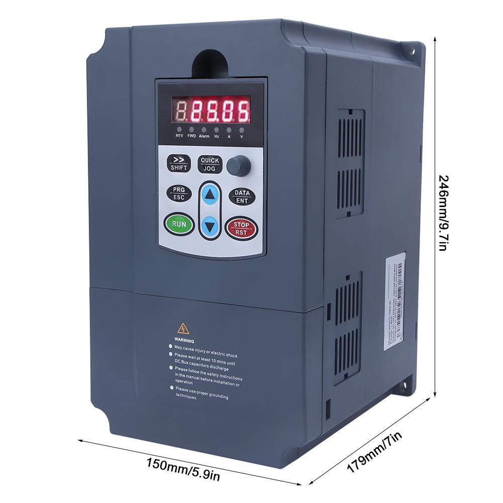 Variable Frequency Inverter Single Phase 220VAC Input to 3 Phase 0 380VAC Output 1.5KW 0Hz 3000Hz