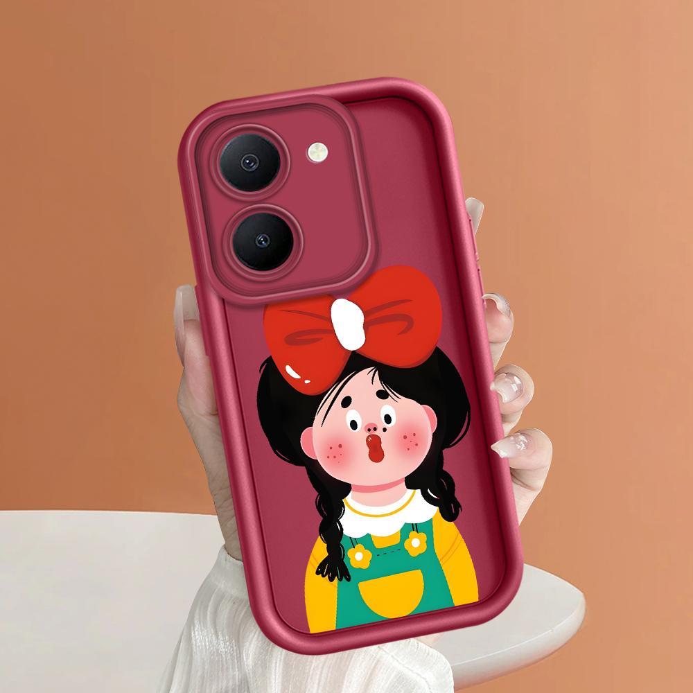 Soft Silicone Square Ladders Cartoon Pattern Full Cover Camera Protection Shockproof Case for iPhone Infinix Tecno Vivo