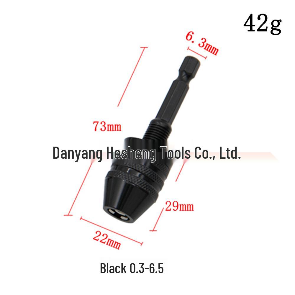 0.3-6.5mm Quick-Change Hex Shank Self-Centering Drill Chuck for 3.6 Electric Grinder