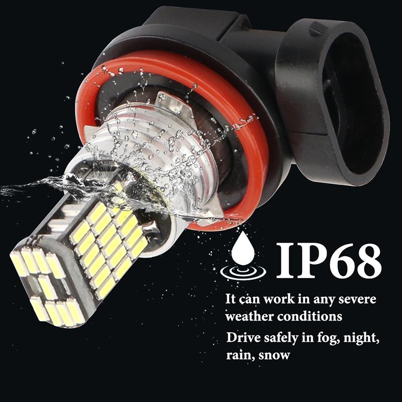 2PCS Fog Light H7 LED Bulb H8 H9 H11 9005 9006 LED 4014 Chips 45SMD Lens 12V Car Lamps Driving Auto Lamp Super Bright