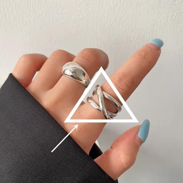 925 Silve Frosted Moon Ring for Women Girl Letter Versatile Irregular Jewelry Gift