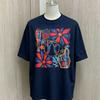 Baseball Game Day Floral Collage Graphic T Shirt Unisex Oversized Loose Cotton Short Sleeve Tee Retro Sport Flower Print